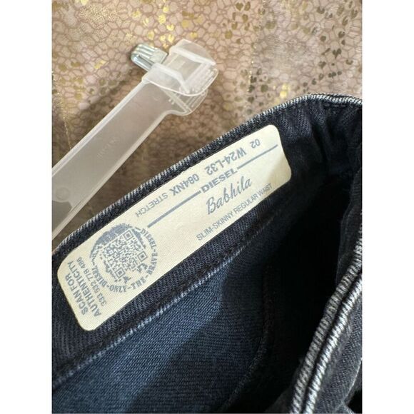 DIESEL Babhila 084NX Slim Skinny Dark Blue Black Women's Ankle Jeans W24/L32 - Picture 7 of 12